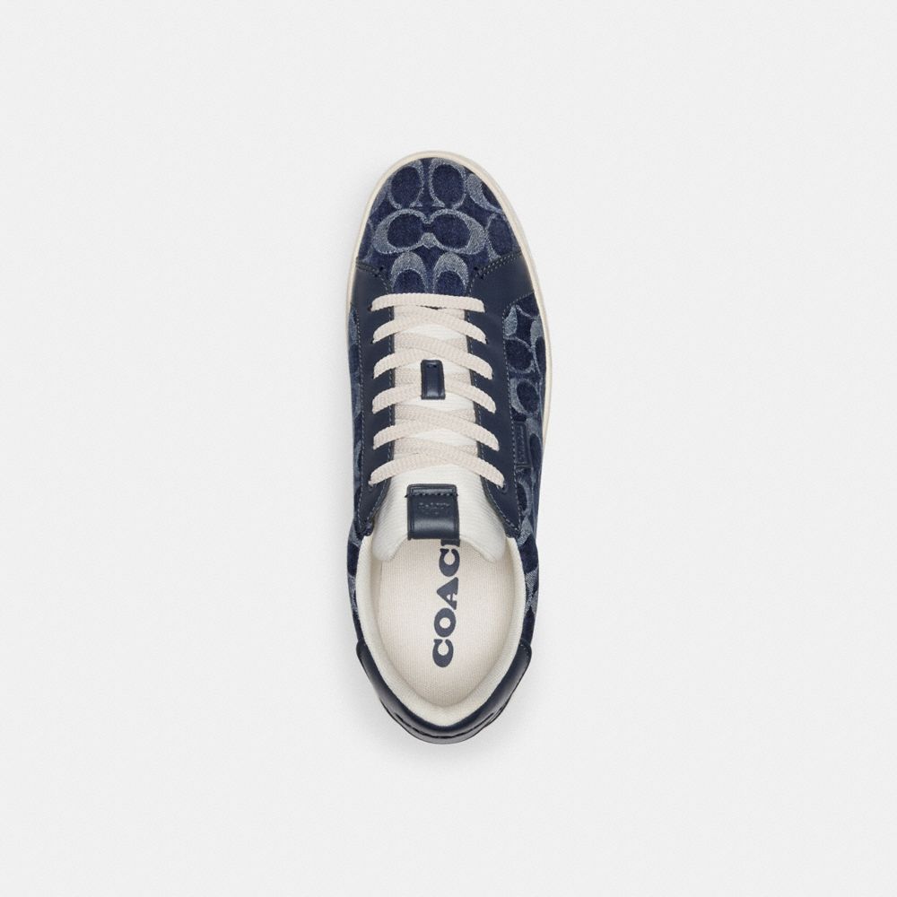 Coach Lowline Low Top Sneaker In Signature Denim Blue Denim | 195-UMIFDH