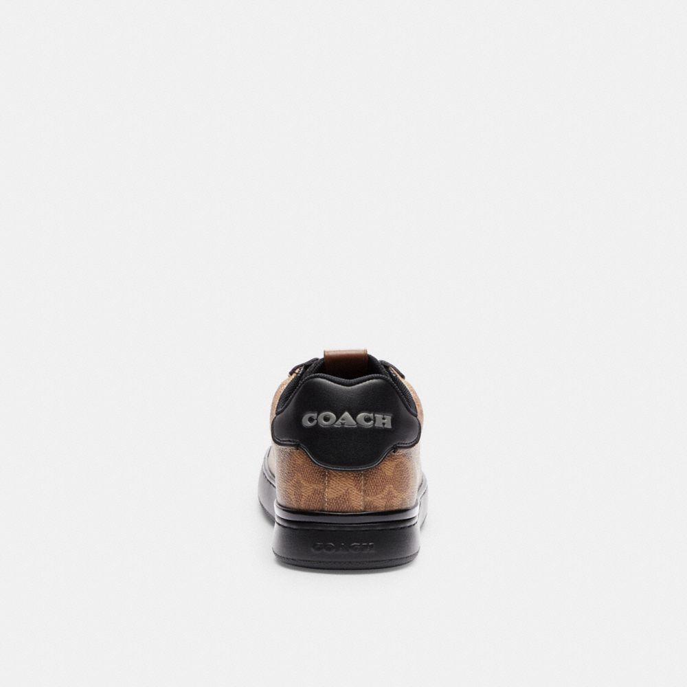 Coach Lowline Low Top Sneaker In Signature Canvas Tan/Black | 907-GFDSBO