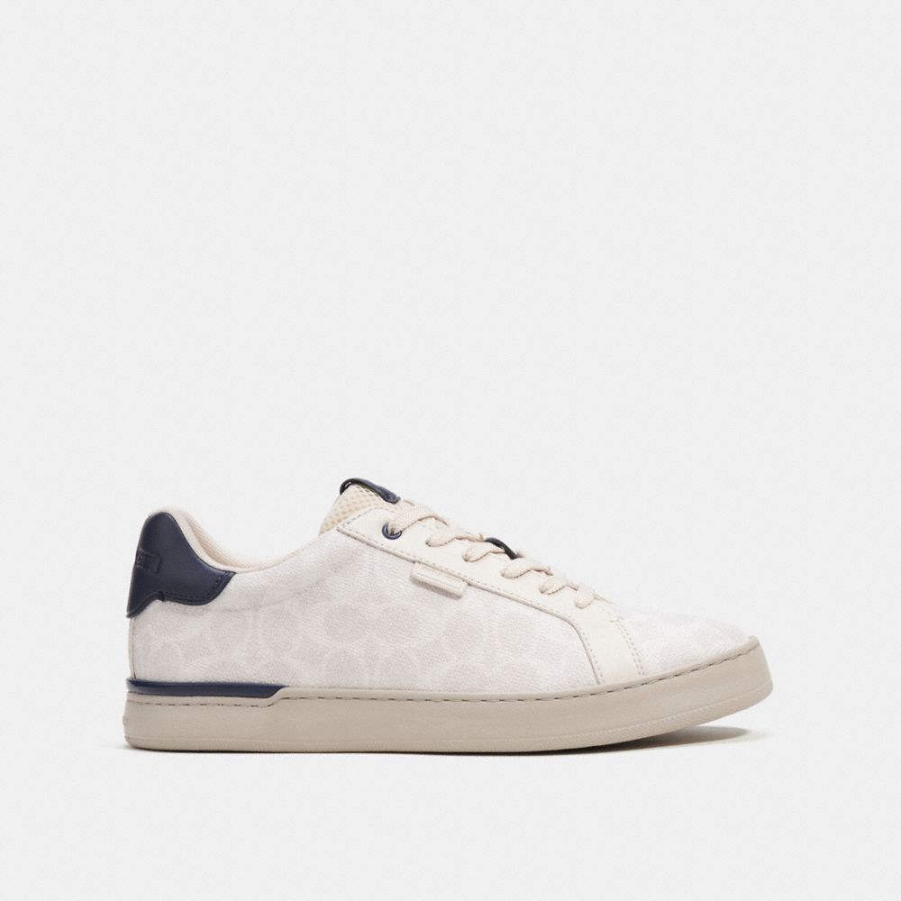 Coach Lowline Low Top Sneaker In Signature Canvas Chalk Cobalt | 681-CHXNKY