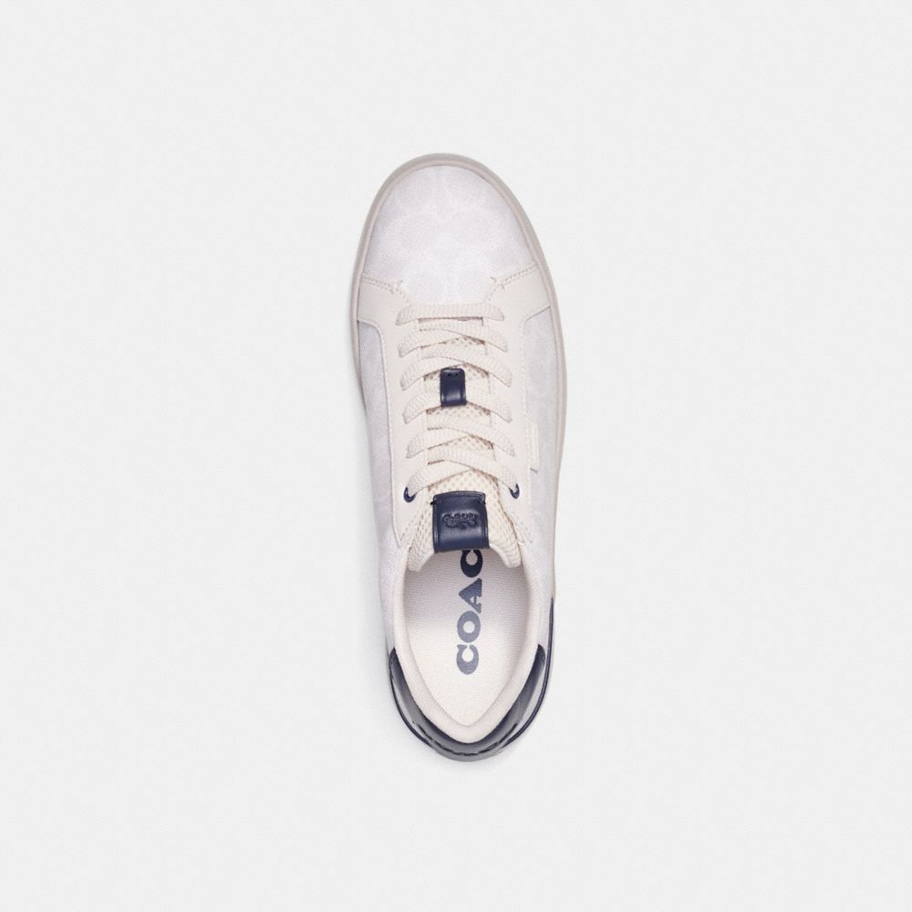 Coach Lowline Low Top Sneaker In Signature Canvas Chalk Cobalt | 681-CHXNKY