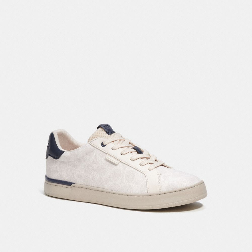 Coach Lowline Low Top Sneaker In Signature Canvas Chalk Cobalt | 681-CHXNKY