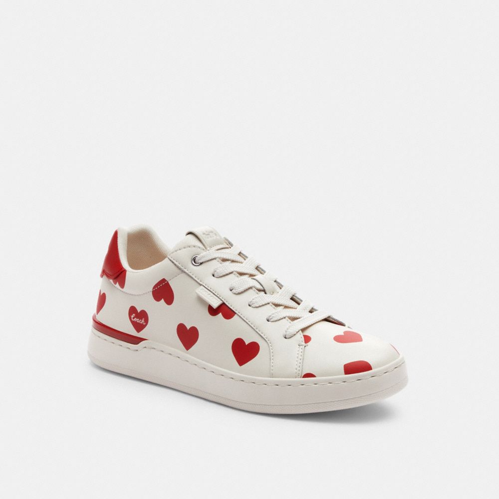 Coach Lowline Low Top Sneaker With Valentine\'s Print Chalk/Sport Red | 328-QRXDGV