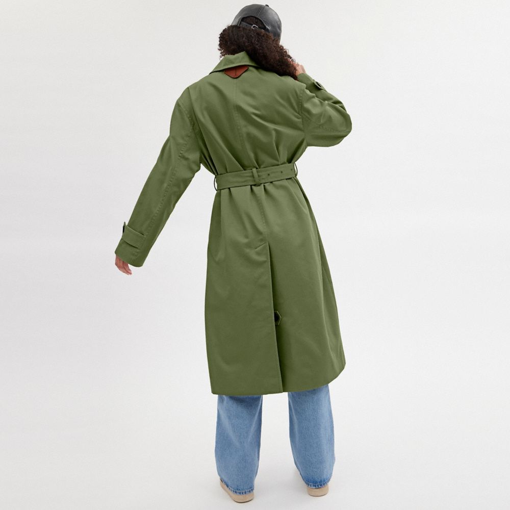 Coach Oversized Trench Coat Green | 217-AUKYJX