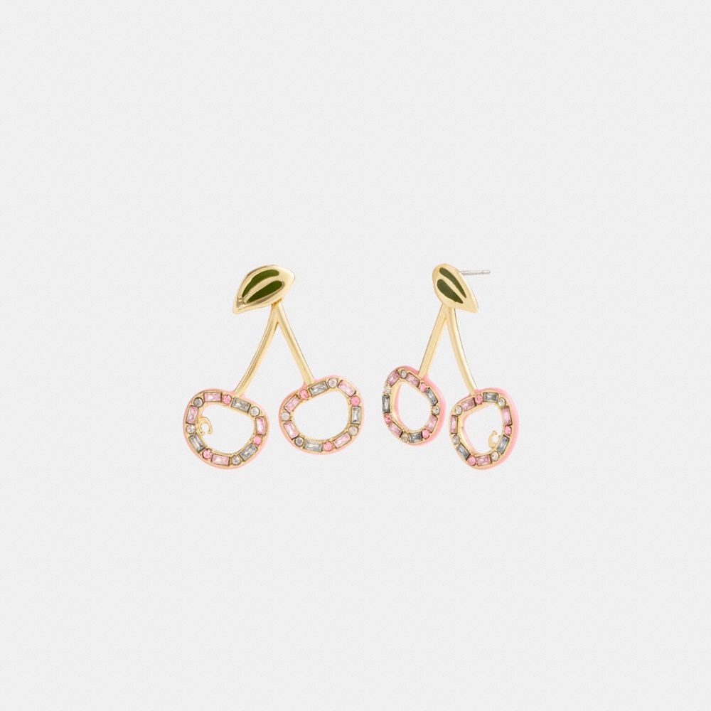 Coach Pavé Cherry Drop Earrings Gold/Multi | 503-ECQJSK