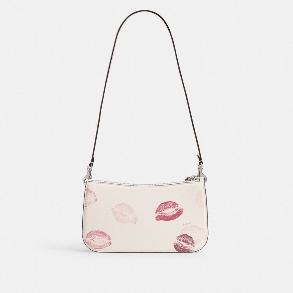 Coach Penn Shoulder Bag With Lip Print Silver/Chalk Multi | 053-AWJECL