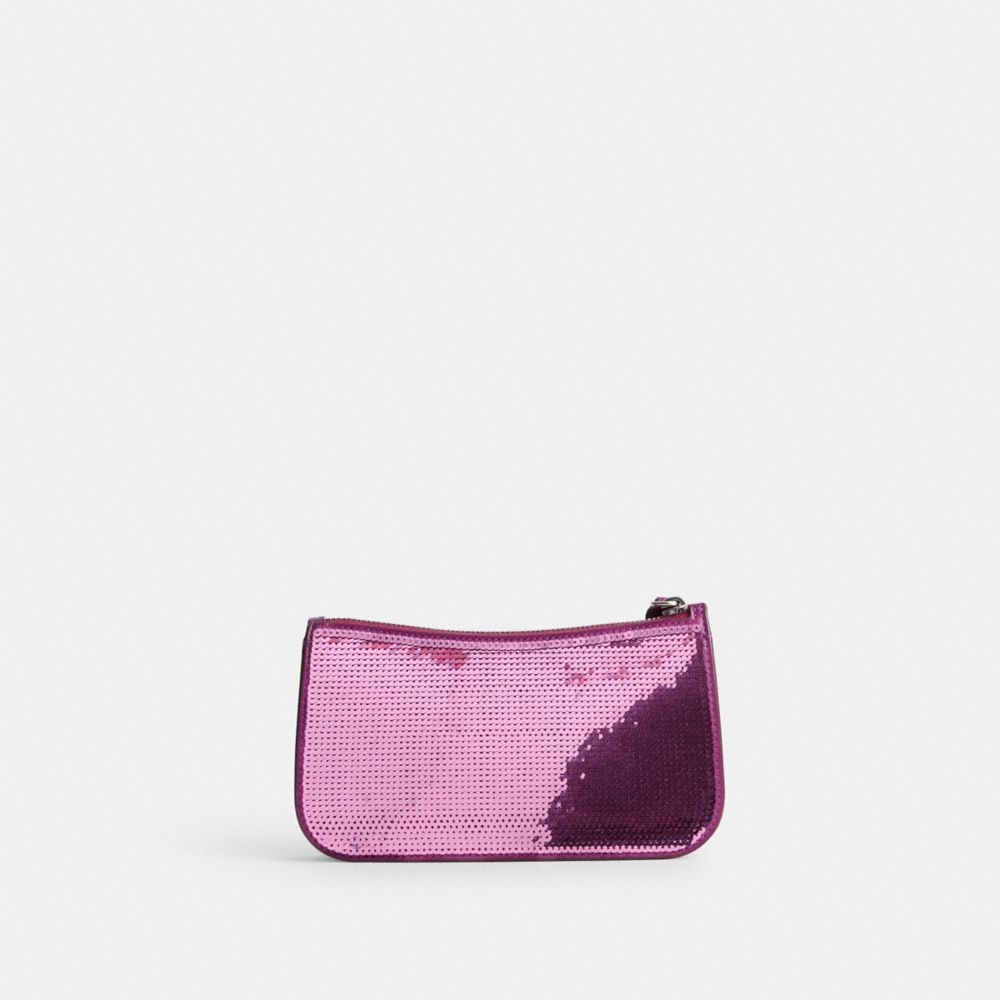 Coach Penn Shoulder Bag With Sequins Calf Leather/Silver/Dark Magenta | 048-XNLDWT