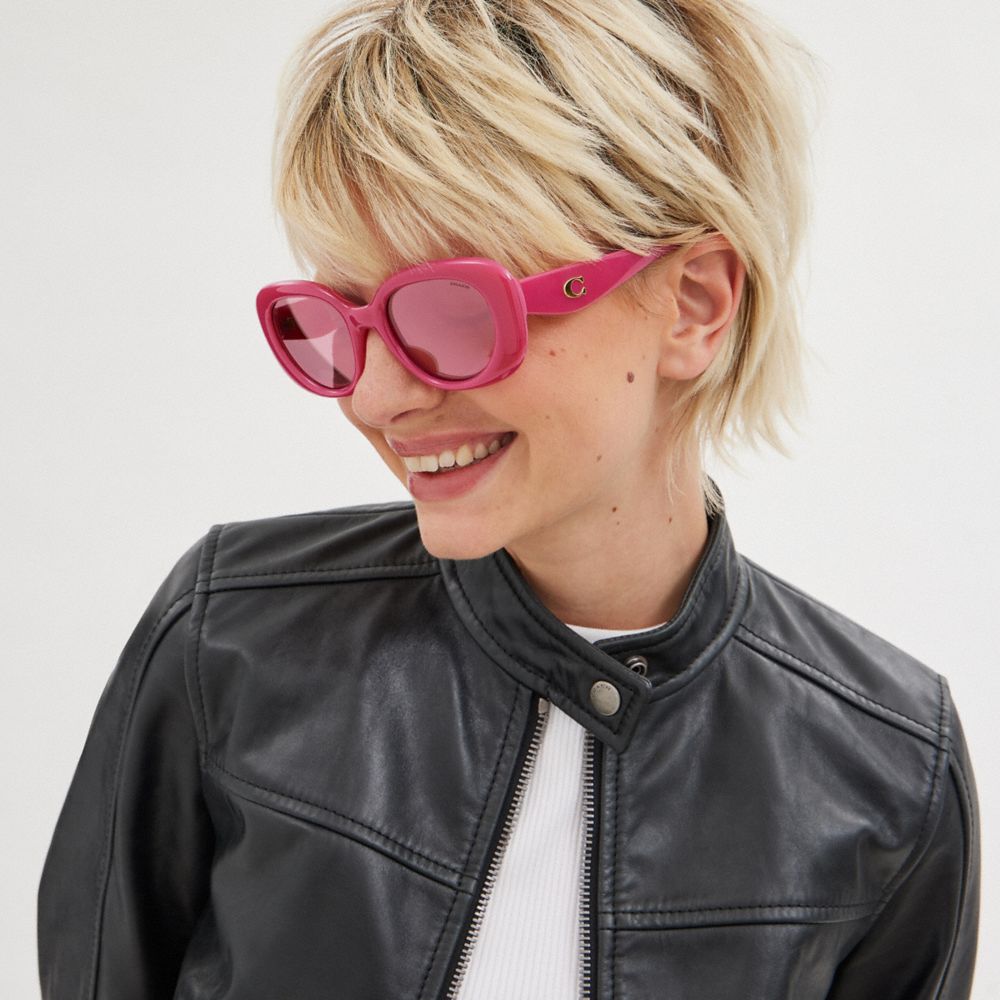 Coach Pillow Tabby Round Sunglasses Magenta | 263-WYBFKC