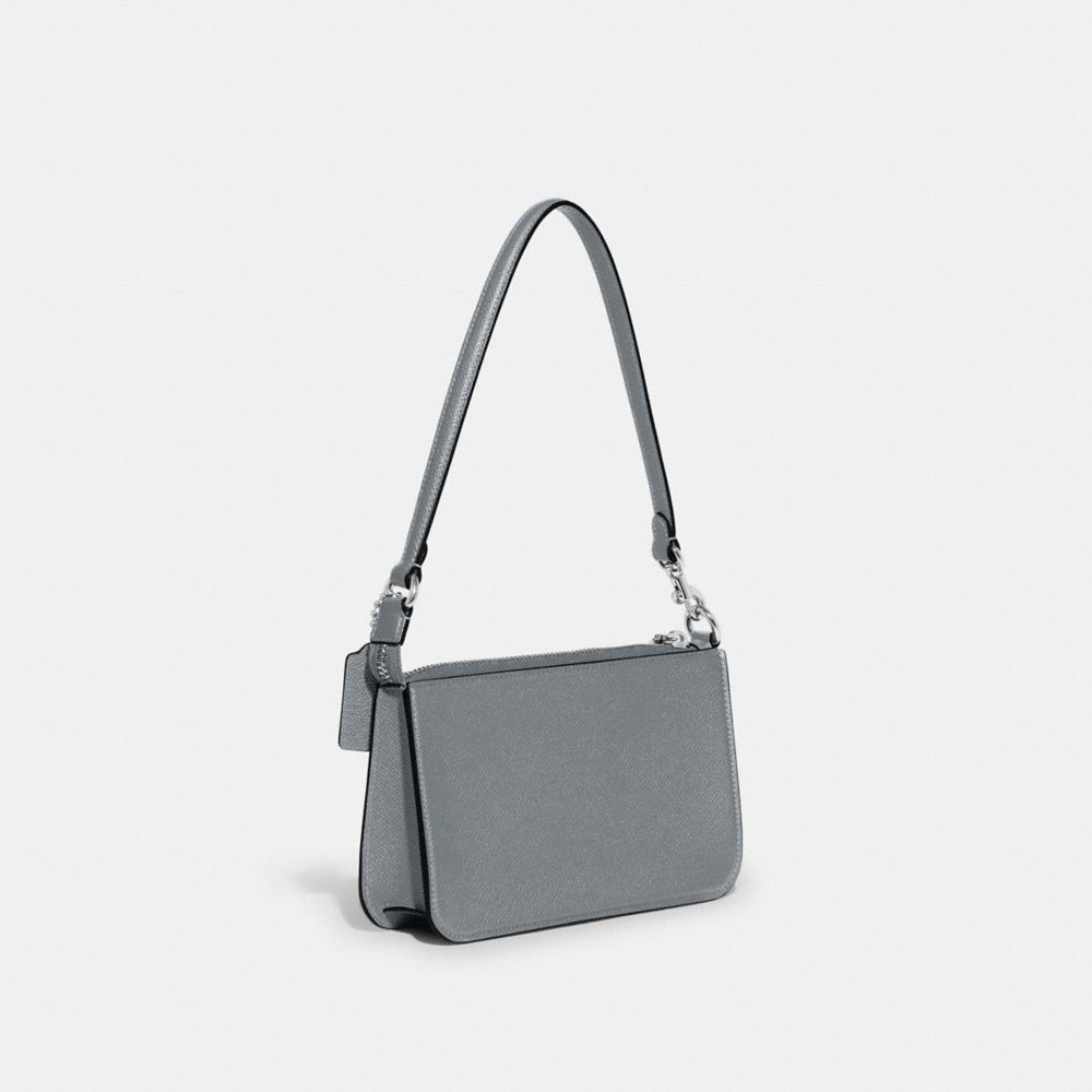 Coach Pouch Bag With Signature Canvas Grey Blue | 389-MHPYXA