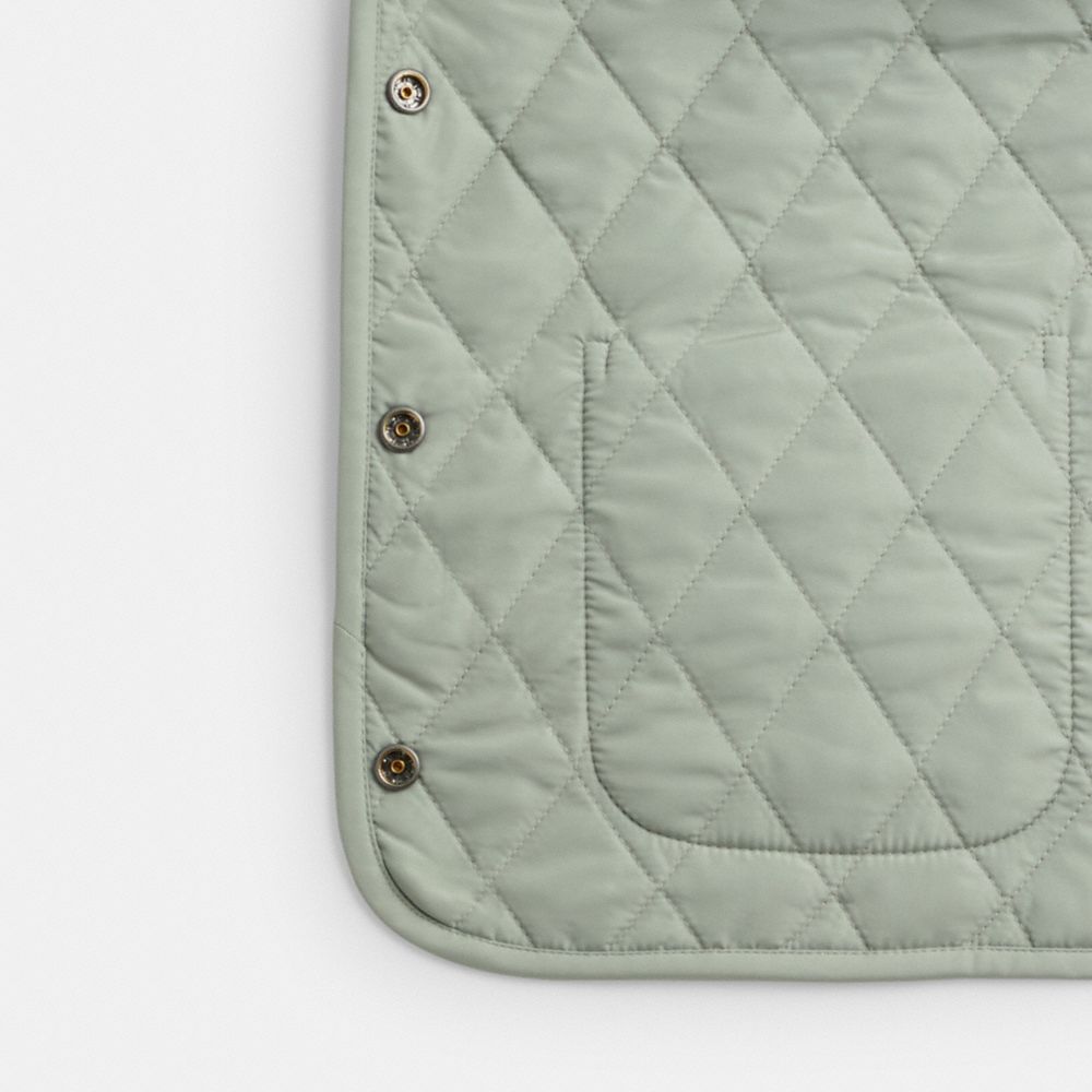 Coach Quilted Vest Green | 906-GXNJSI