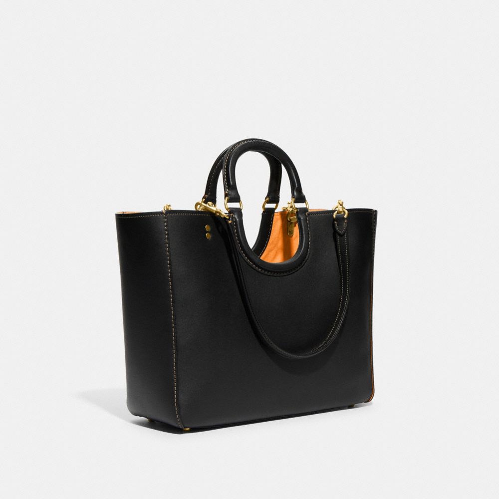 Coach Rae Tote Bag Glovetanned Leather/Brass/Black | 497-HXLTIN