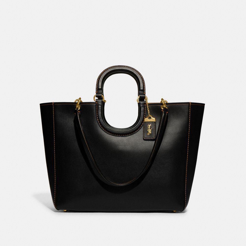 Coach Rae Tote Bag Glovetanned Leather/Brass/Black | 497-HXLTIN