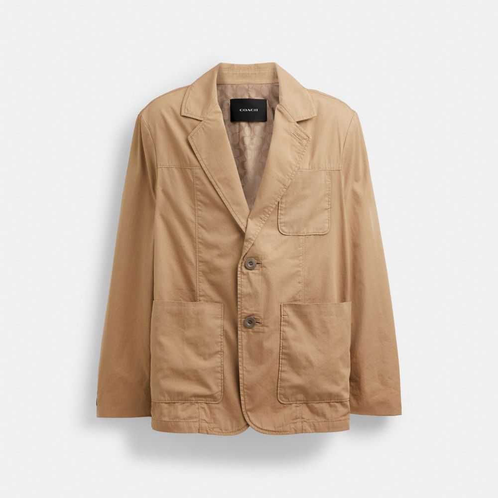 Coach Regenerative Cotton Casual Lightweight Blazer Khaki | 108-JKRVNF