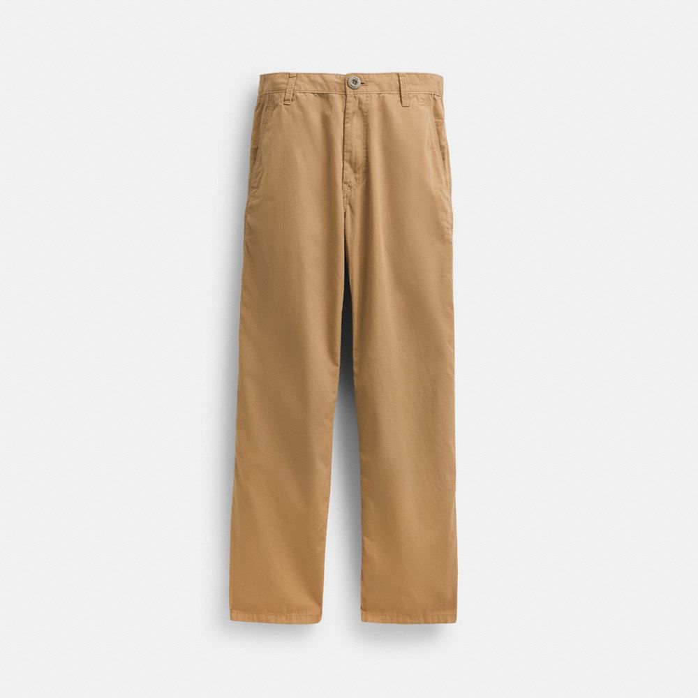 Coach Regenerative Cotton Trousers Khaki | 798-EZLSJA