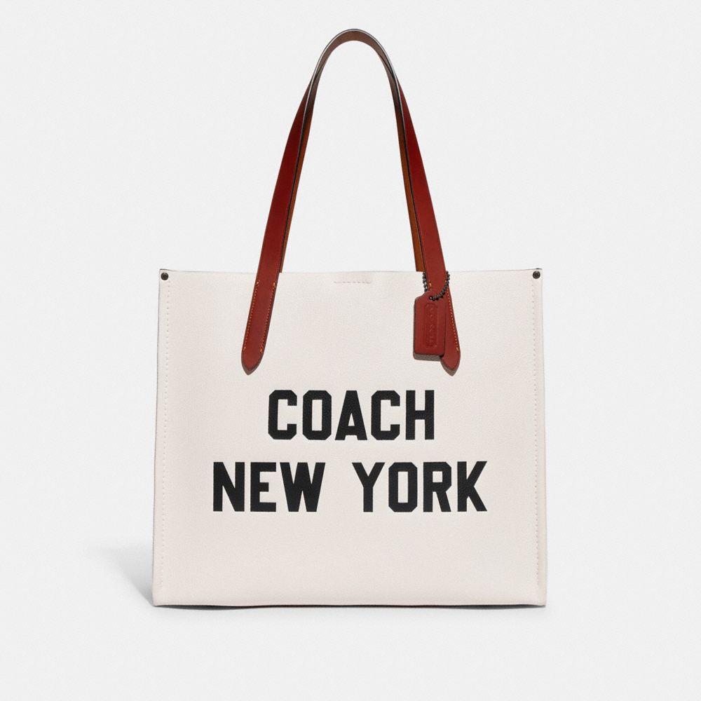 Coach Relay Tote Bag With Graphic Polished Pebble Leather/Chalk Multi | 418-CZNJSU