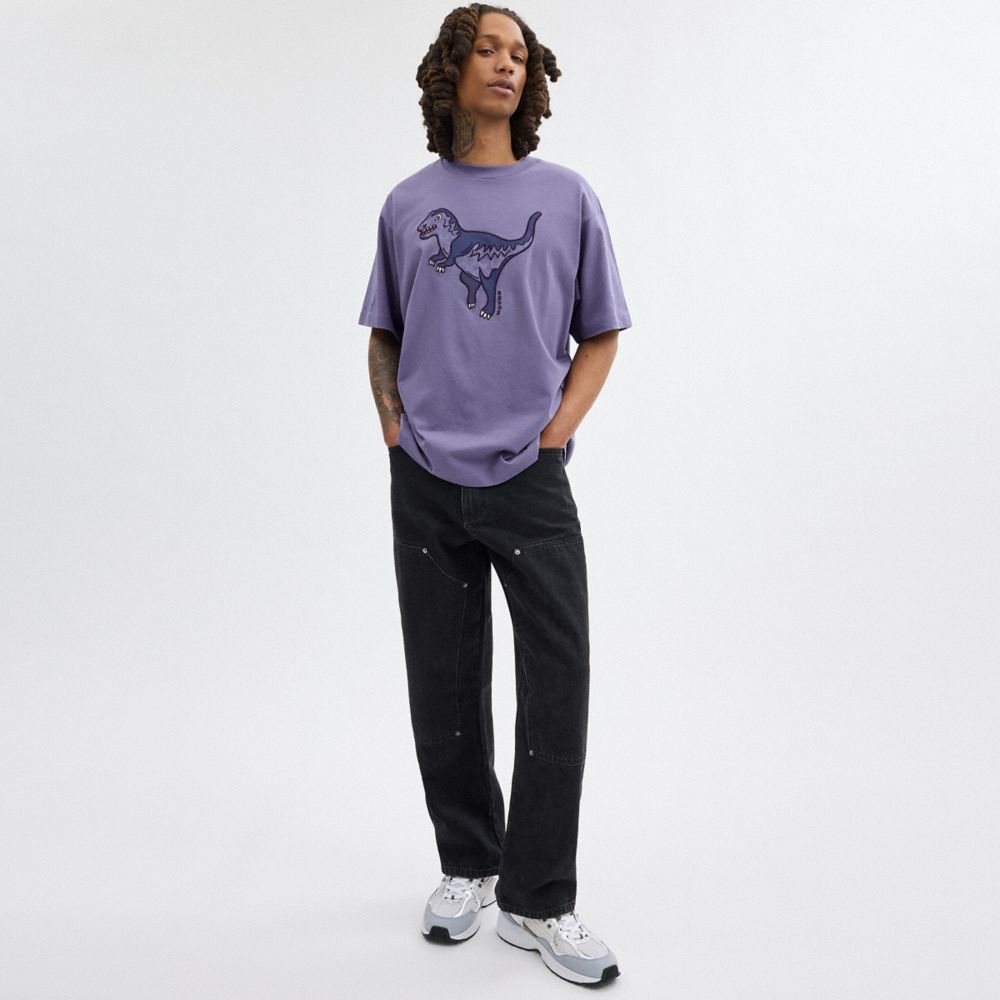 Coach Rexy T Shirt In Organic Cotton Purple | 753-WBNLEG