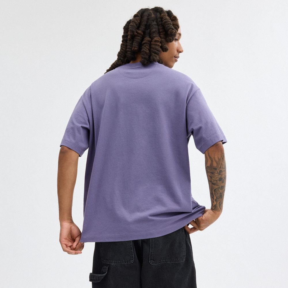 Coach Rexy T Shirt In Organic Cotton Purple | 753-WBNLEG