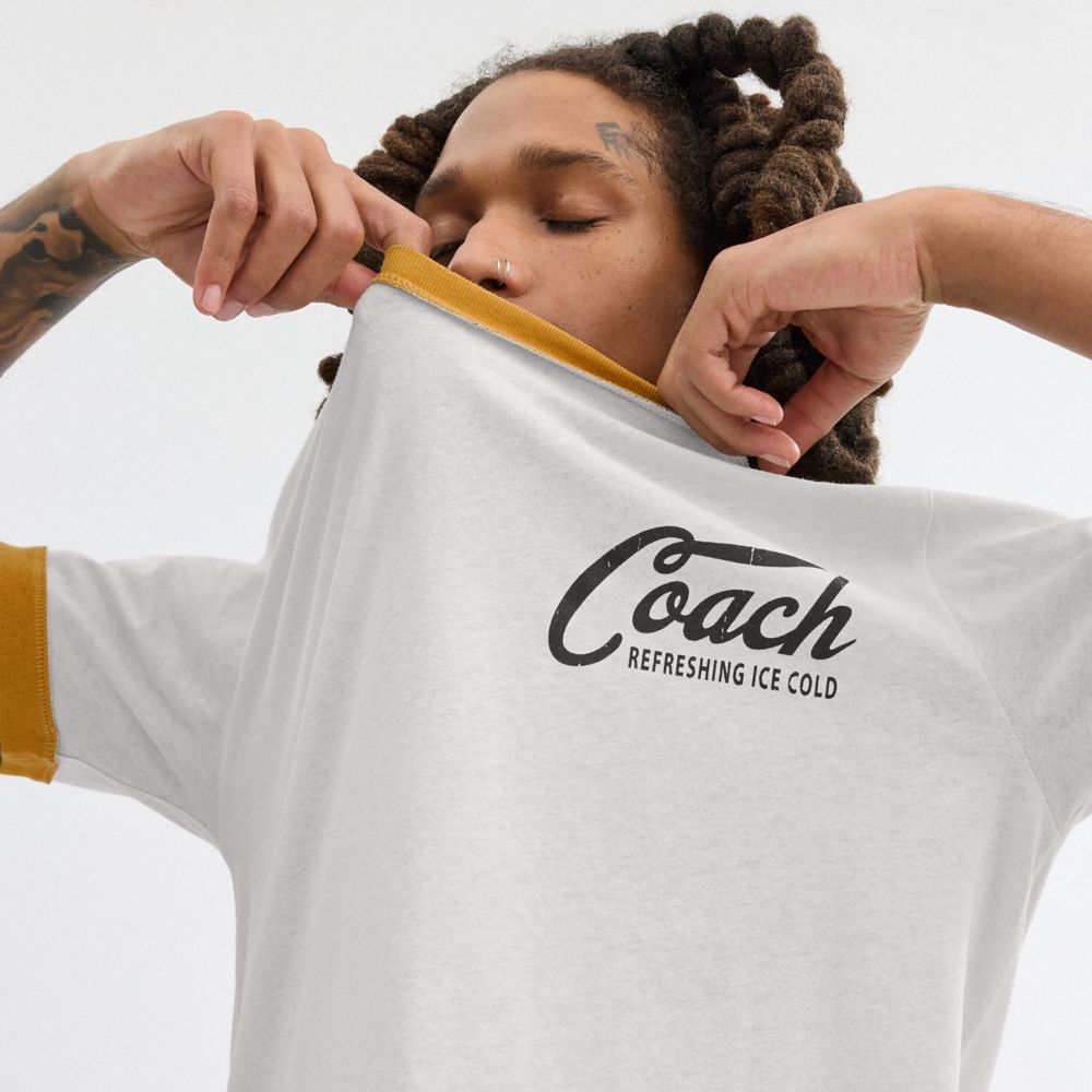 Coach Ringer T Shirt Grey | 412-BHUQLJ