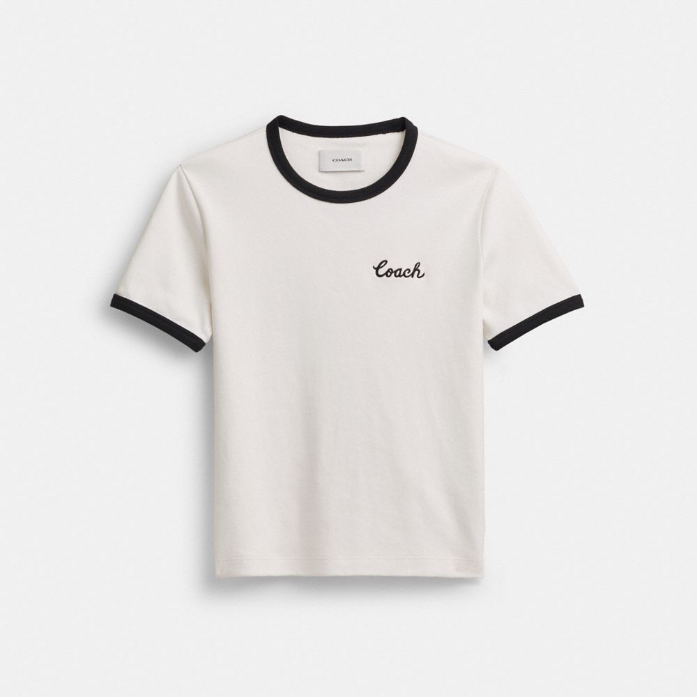 Coach Ringer T Shirt White | 893-EMLFSZ