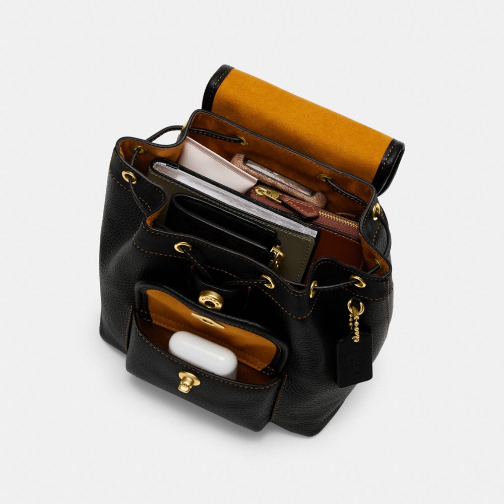 Coach Riya Backpack 21 Glovetanned Leather/Brass/Black | 725-RECPFU