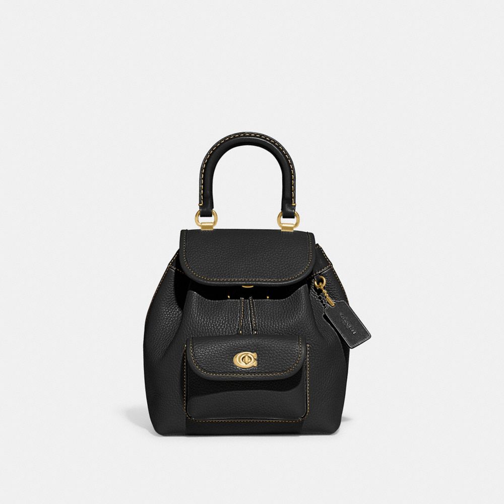 Coach Riya Backpack 21 Glovetanned Leather/Brass/Black | 725-RECPFU