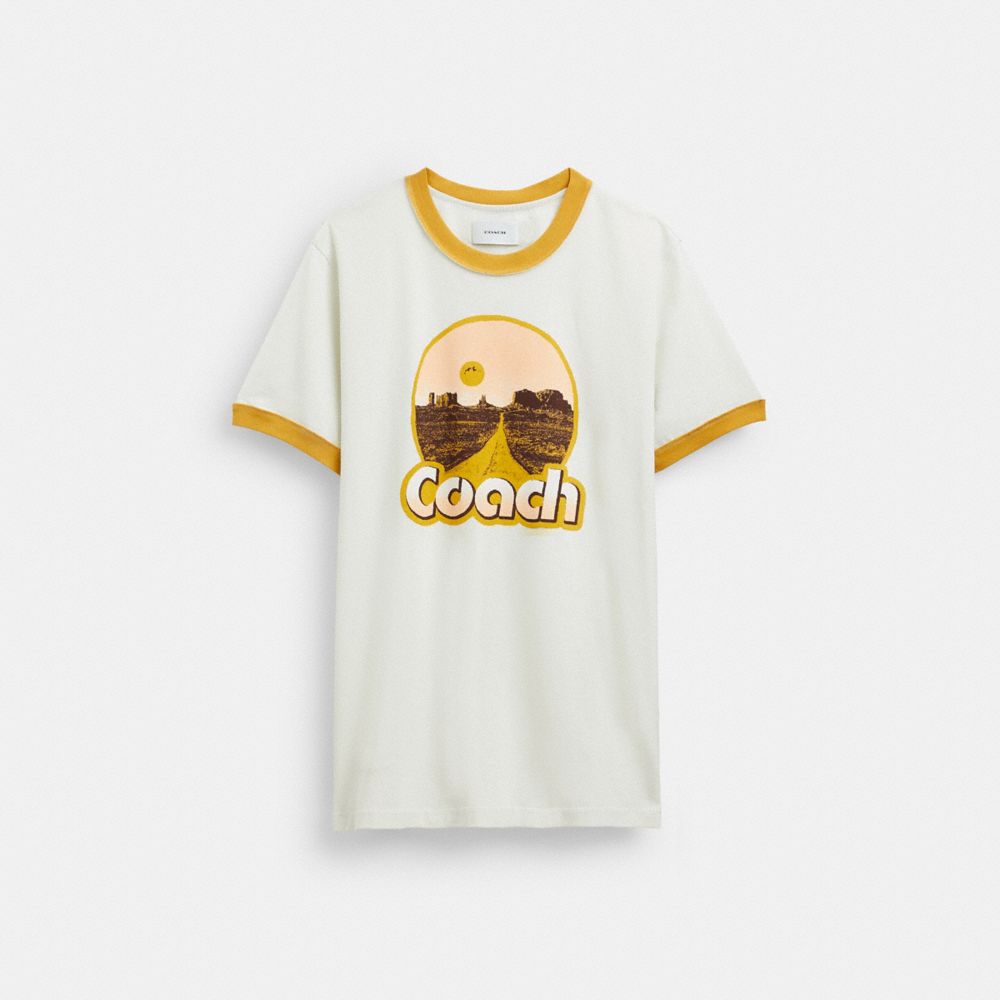 Coach Roadside Ringer T Shirt White | 325-QSYAWV