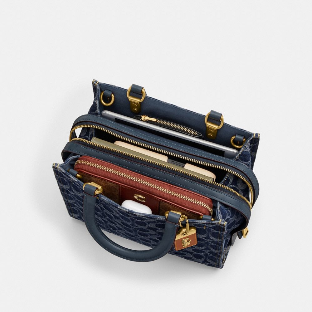 Coach Rogue Bag 25 In Signature Denim Brass/Blue | 371-VXDSPJ