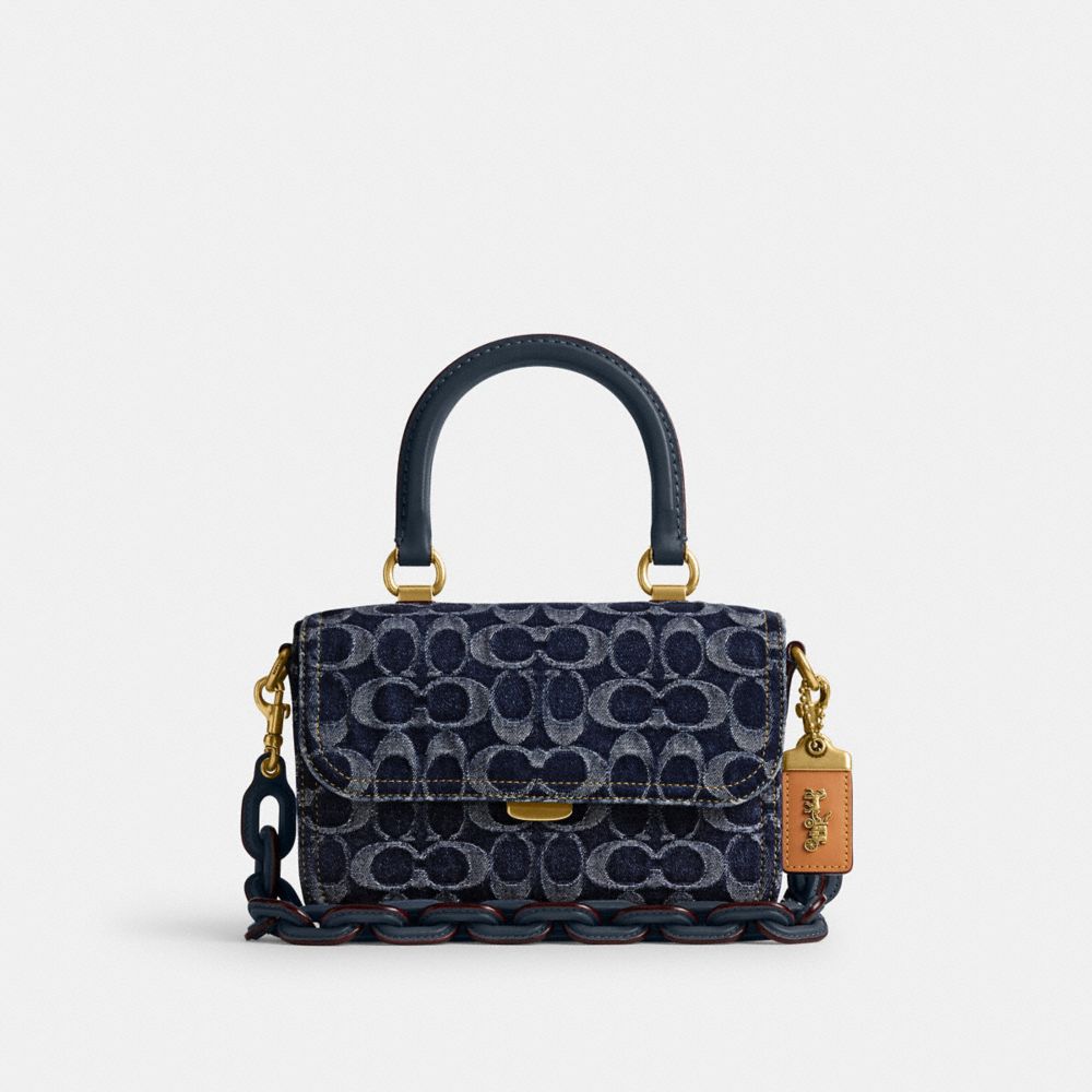 Coach Rogue Top Handle Bag In Signature Denim Denim/Brass/Blue | 905-ZCPWMG