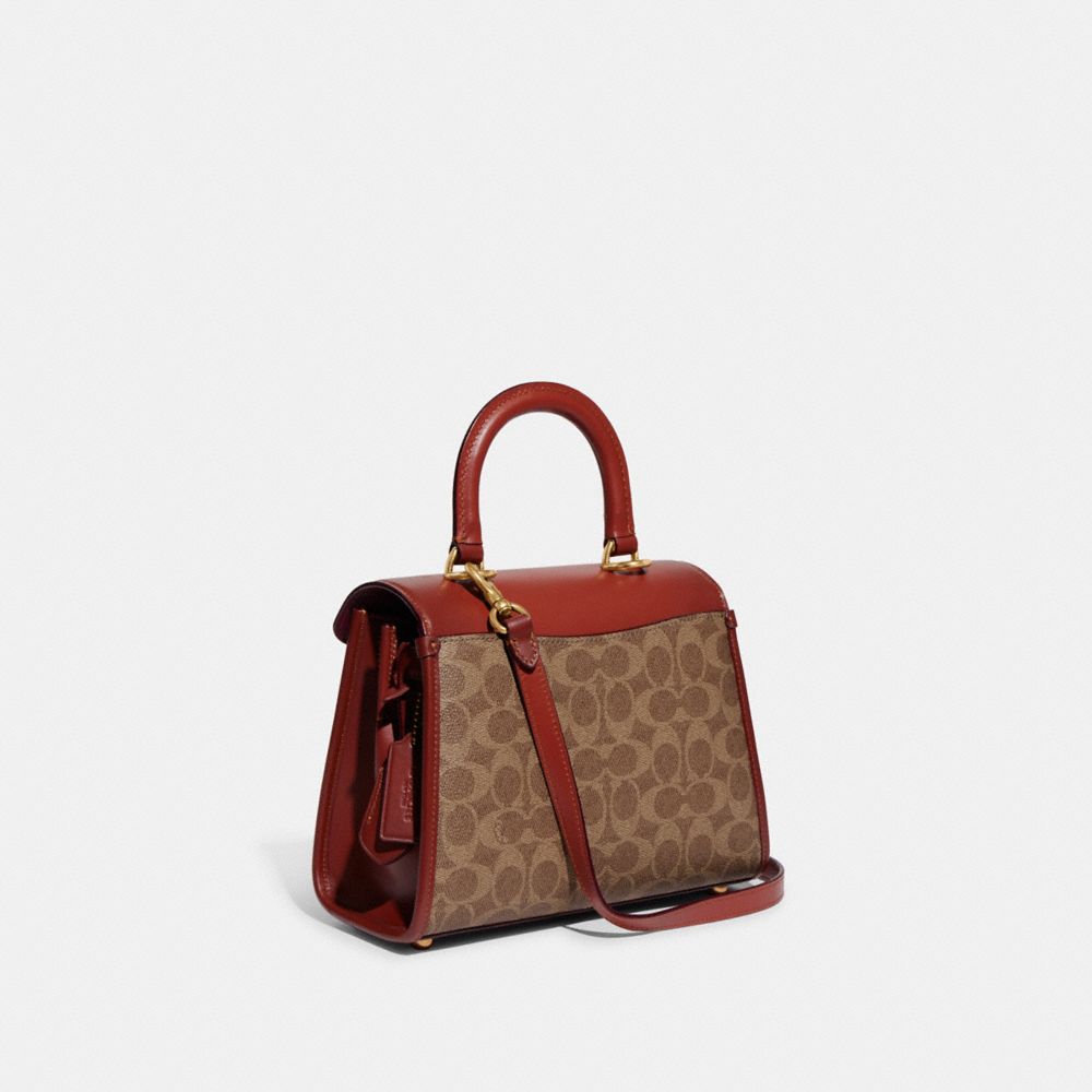 Coach Sammy Top Handle Bag In Signature Canvas Signature Coated Canvas/Brass/Tan/Rust | 186-IYMJQZ