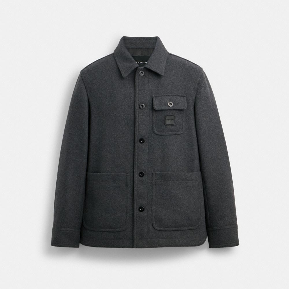 Coach Shirt Jacket Charcoal | 150-CYZPNM