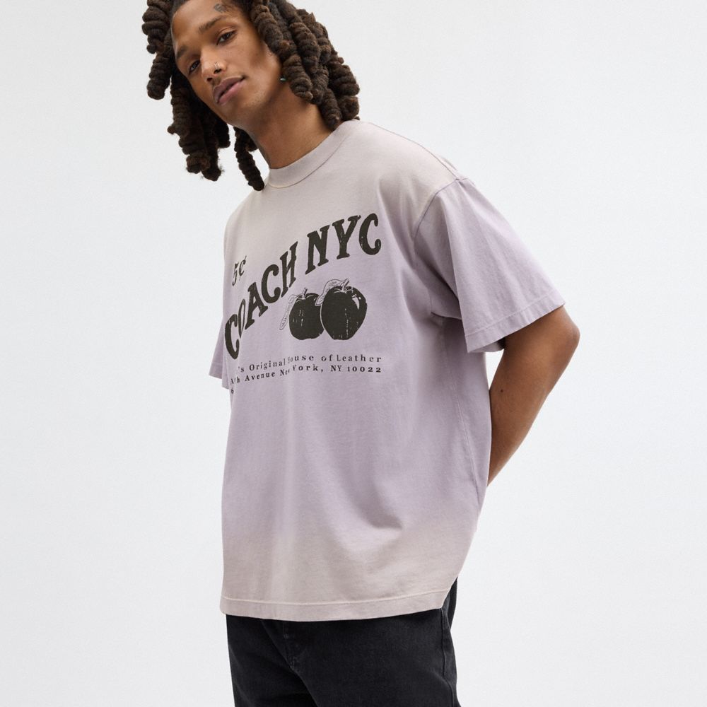 Coach Signature Apple T Shirt Purple | 346-OXGUWM