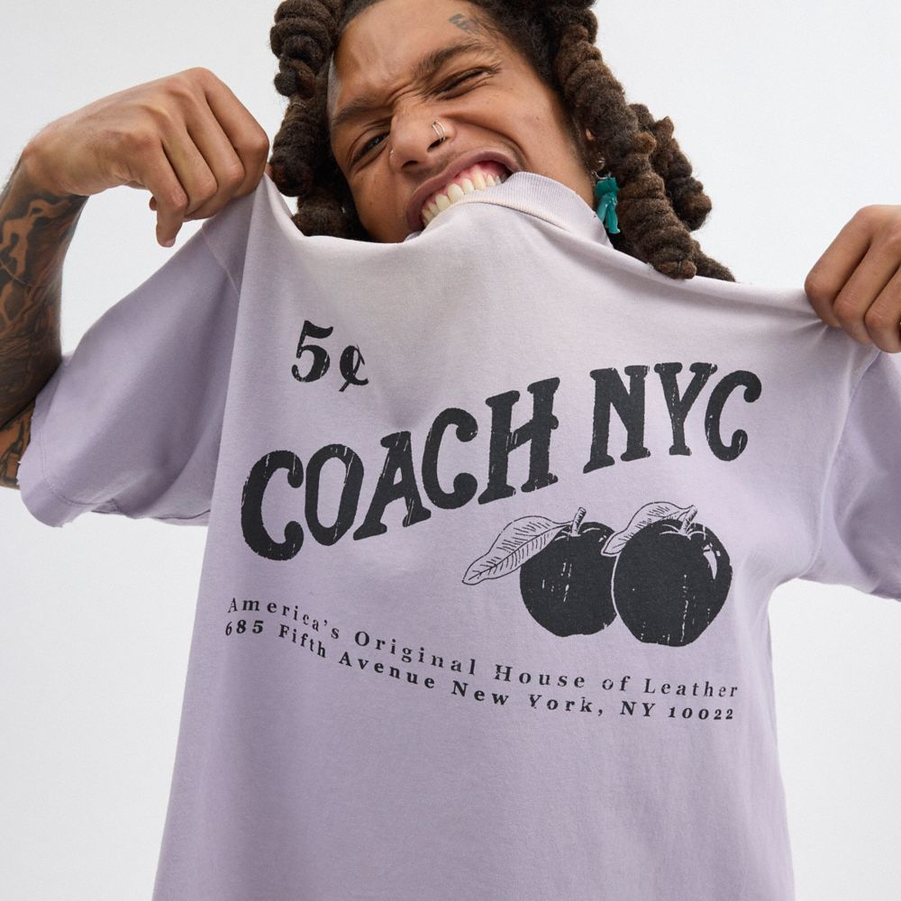 Coach Signature Apple T Shirt Purple | 346-OXGUWM