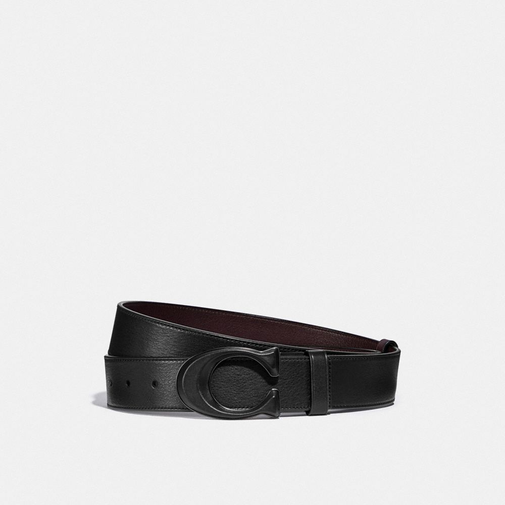 Coach Signature Buckle Cut To Size Reversible Belt 38 Mm Black/Ox Blood | 254-KPGMIN