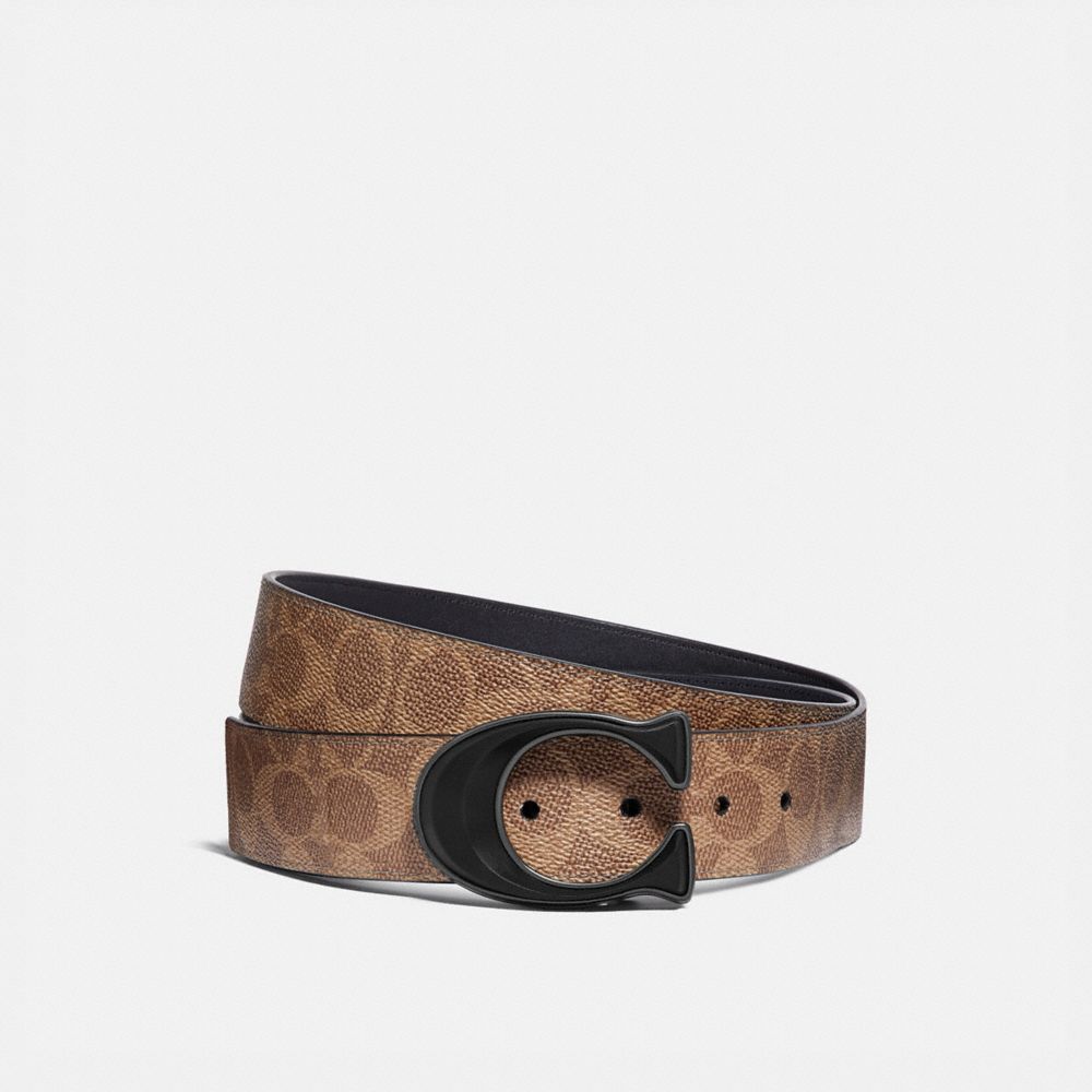 Coach Signature Buckle Cut To Size Reversible Belt 38 Mm Khaki/Black | 872-PDROFB