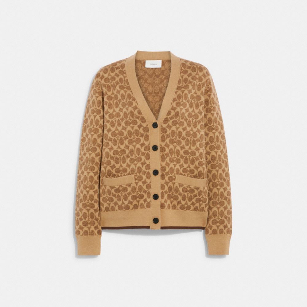 Coach Signature Cardigan Tan Signature | 043-FBWIAC