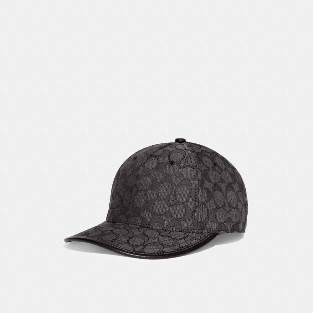 Coach Signature Jacquard Baseball Hat Charcoal | 897-JPFRGX