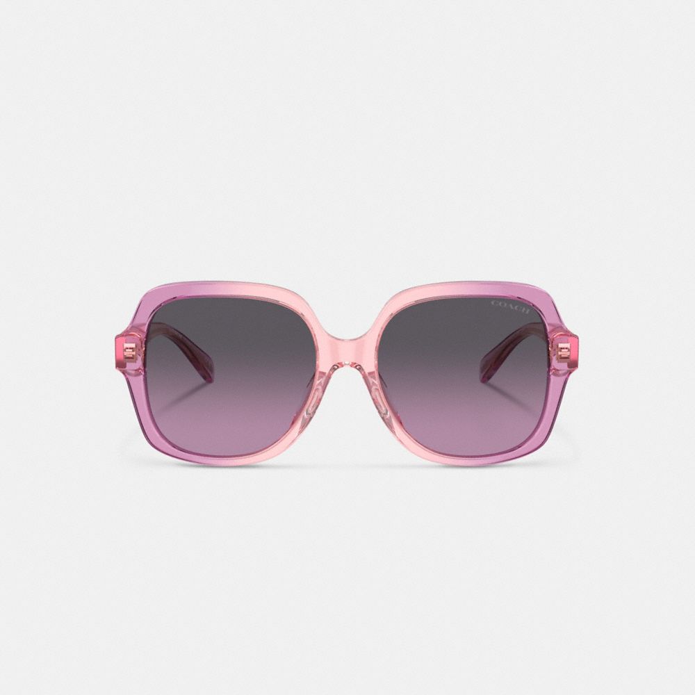 Coach Signature Ombré Oversized Square Sunglasses Pink Purple Gradient | 195-DWNSUJ