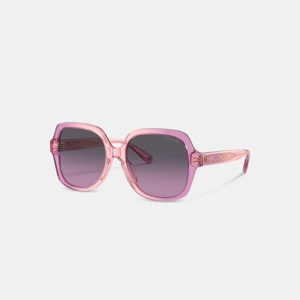 Coach Signature Ombré Oversized Square Sunglasses Pink Purple Gradient | 195-DWNSUJ