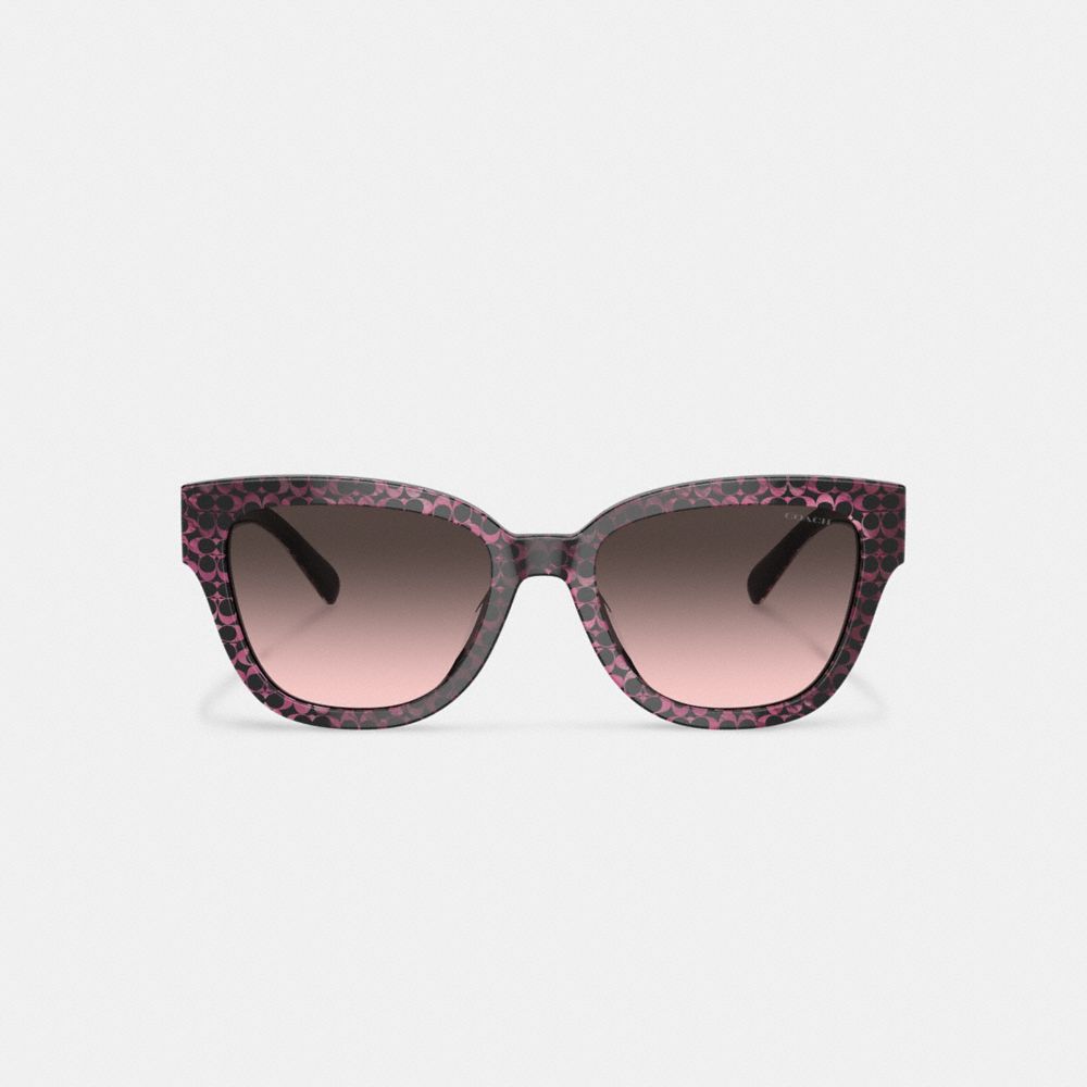 Coach Signature Round Sunglasses Ruby Pearlized Signature | 197-YZRCMP