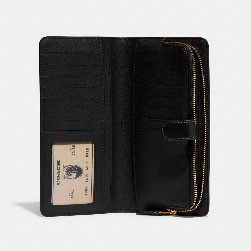 Coach Skinny Wallet Refined Calf Leather/Brass/Black | 896-VLFNUW