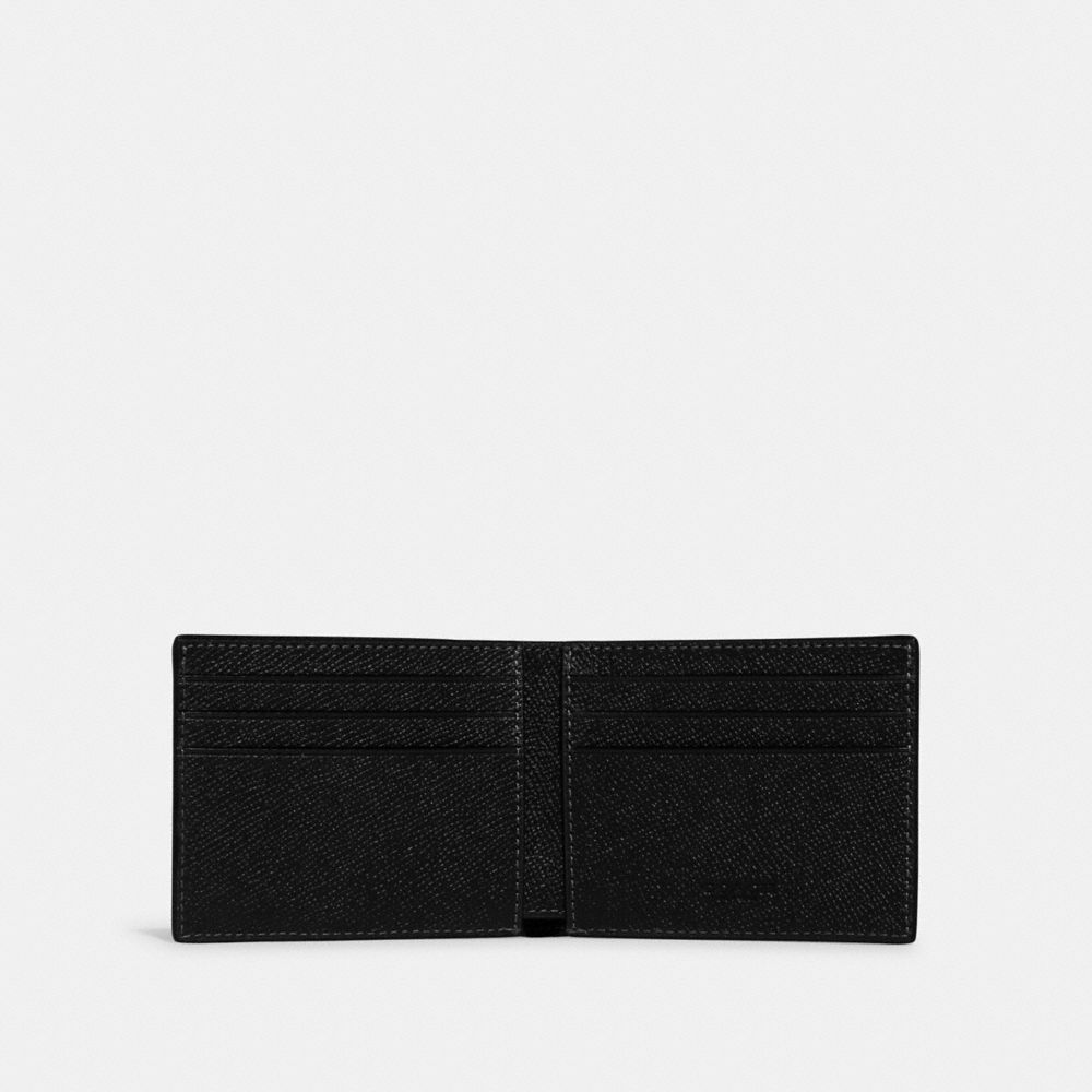 Coach Slim Billfold Wallet Crossgrain Leather/Black | 806-DGBCYZ