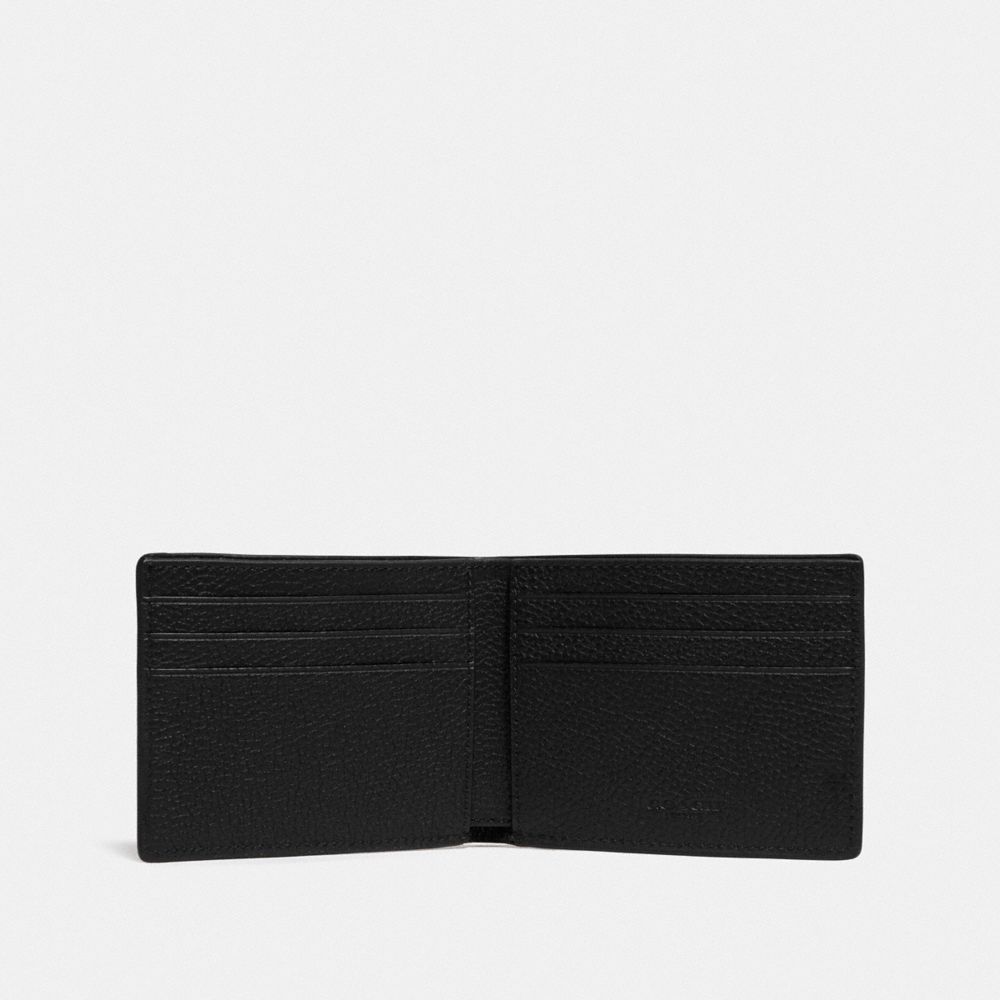 Coach Slim Billfold Wallet In Signature Leather Pebble Leather/Black | 825-EFVYXW