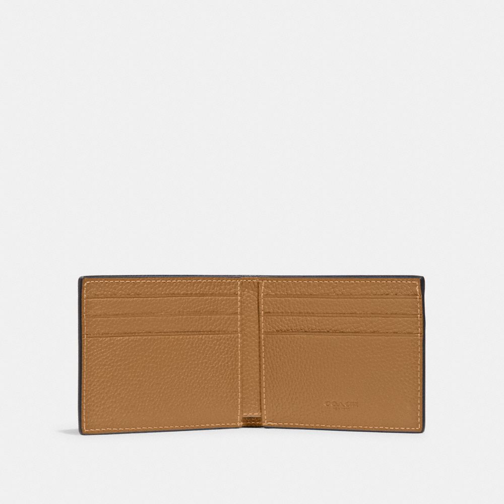 Coach Slim Billfold Wallet Polished Pebble Leather/Ivory | 954-DQUTVW