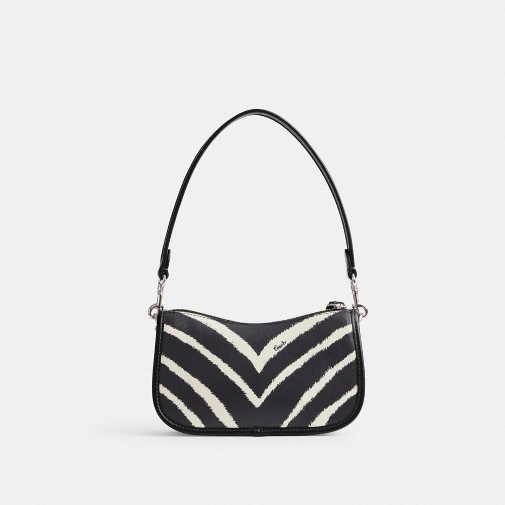 Coach Swinger Bag 20 With Zebra Print Refined Calf Leather/Silver/Zebra | 460-PQATFV