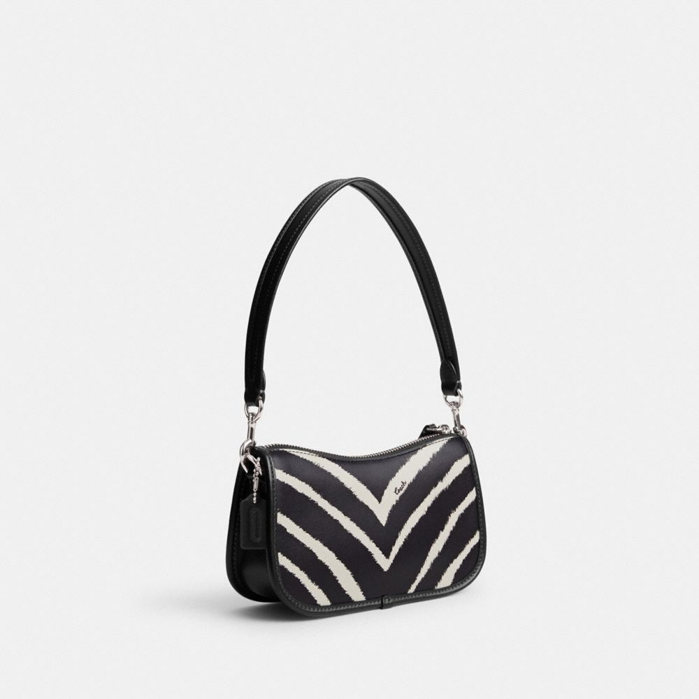 Coach Swinger Bag 20 With Zebra Print Refined Calf Leather/Silver/Zebra | 460-PQATFV