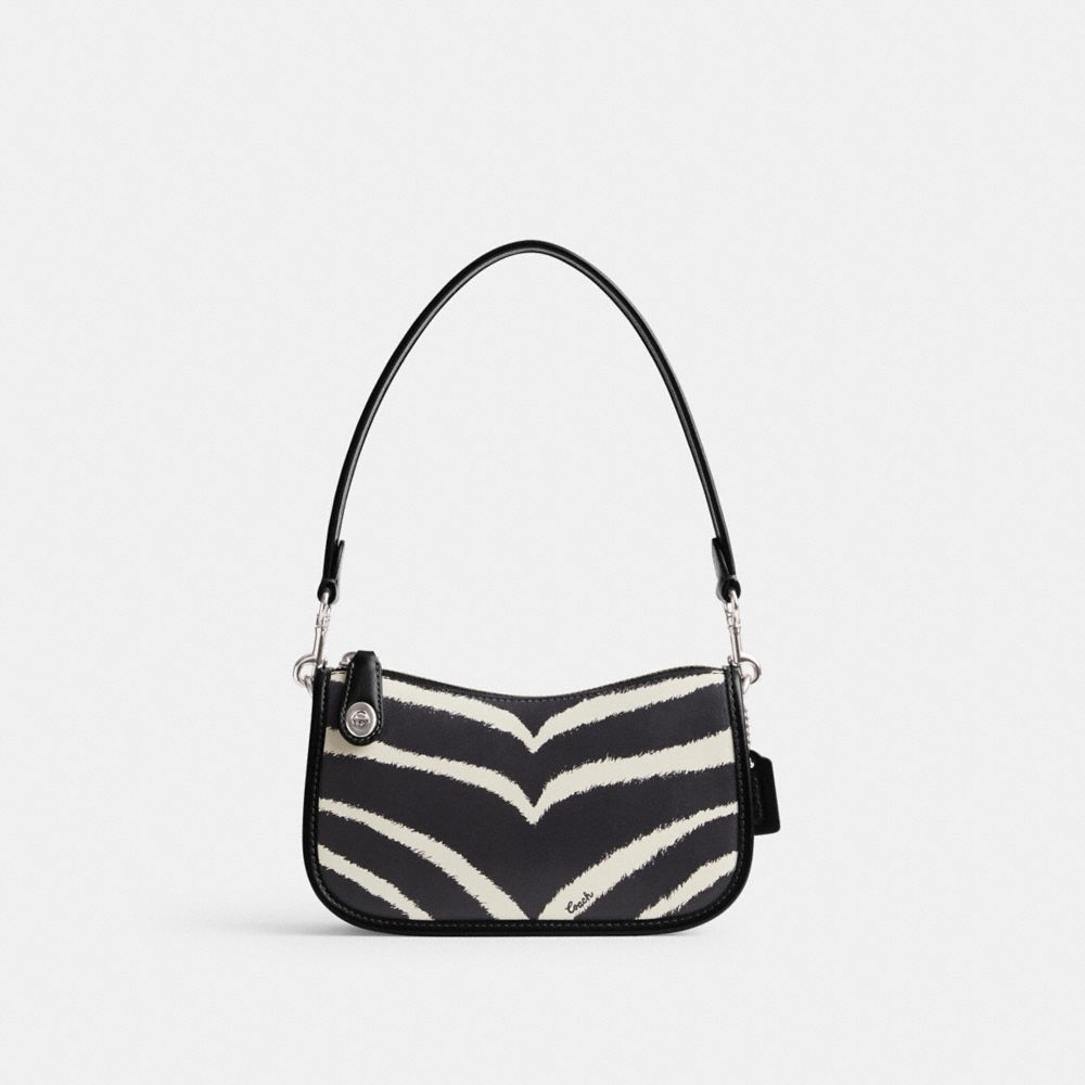 Coach Swinger Bag 20 With Zebra Print Refined Calf Leather/Silver/Zebra | 460-PQATFV