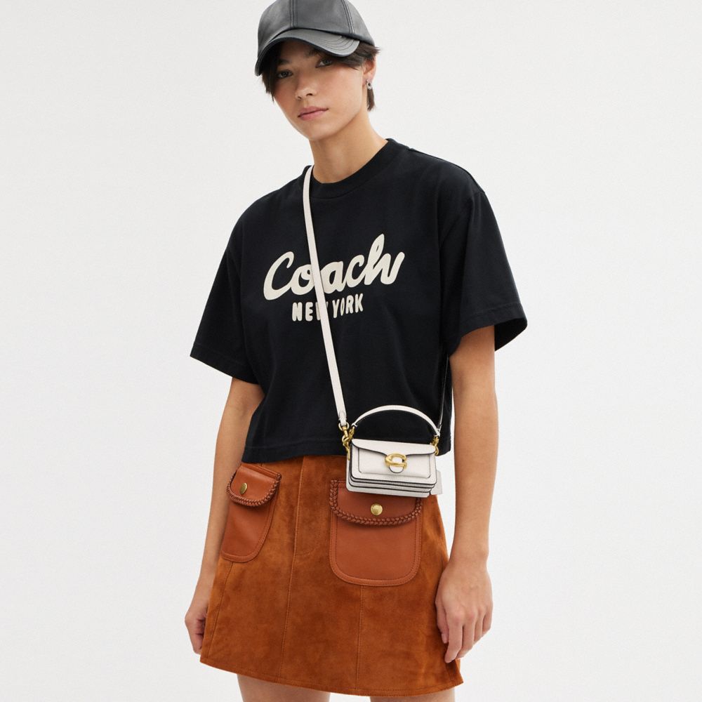 Coach Tabby Bag 12 Polished Pebble Leather/Brass/Chalk | 697-HNDJFS