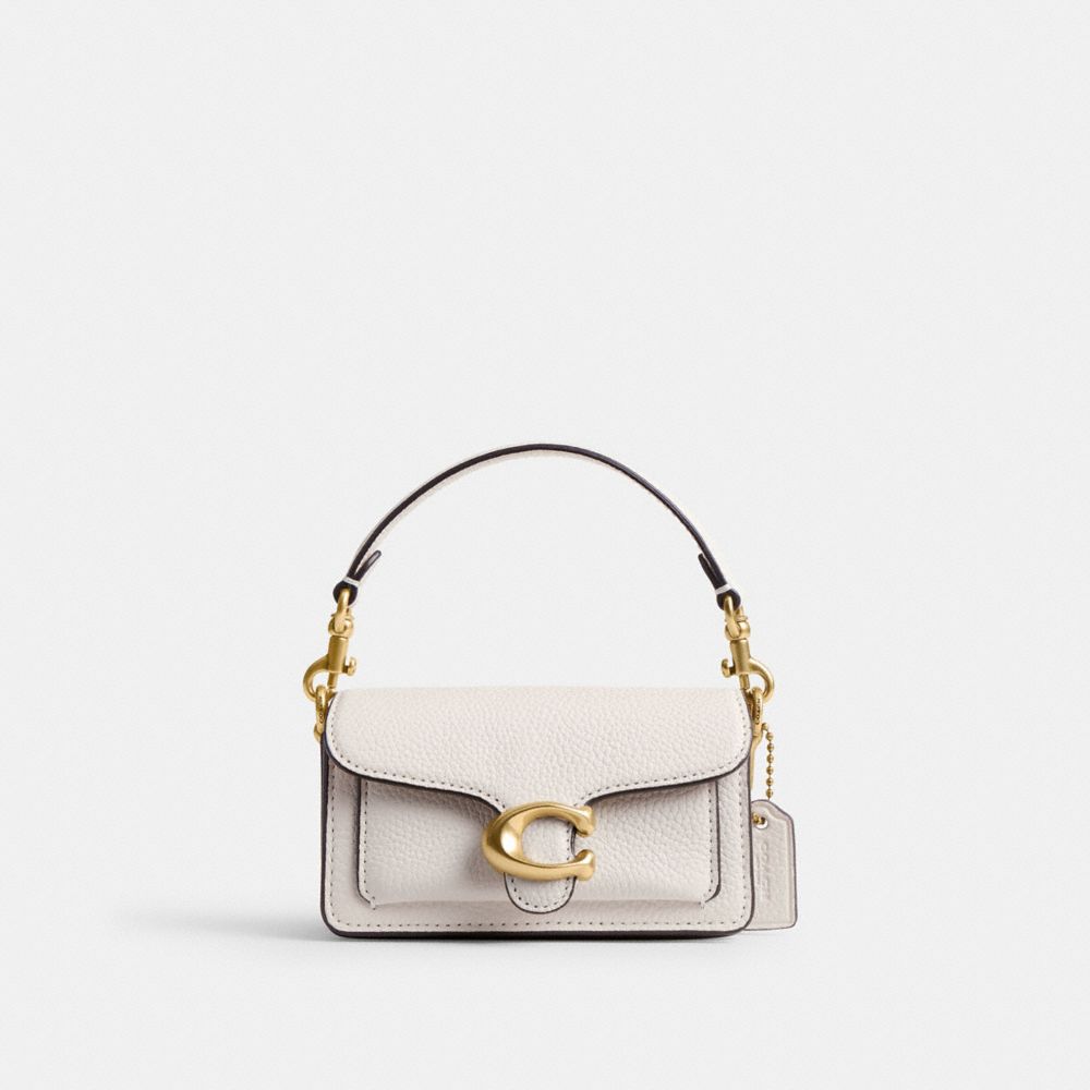 Coach Tabby Bag 12 Polished Pebble Leather/Brass/Chalk | 697-HNDJFS