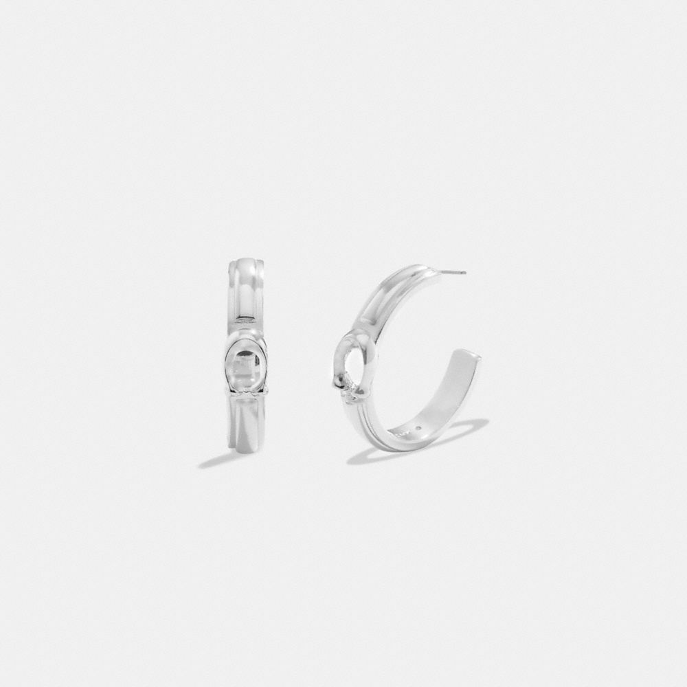 Coach Tabby Hoop Earrings Silver | 463-UNVAKT