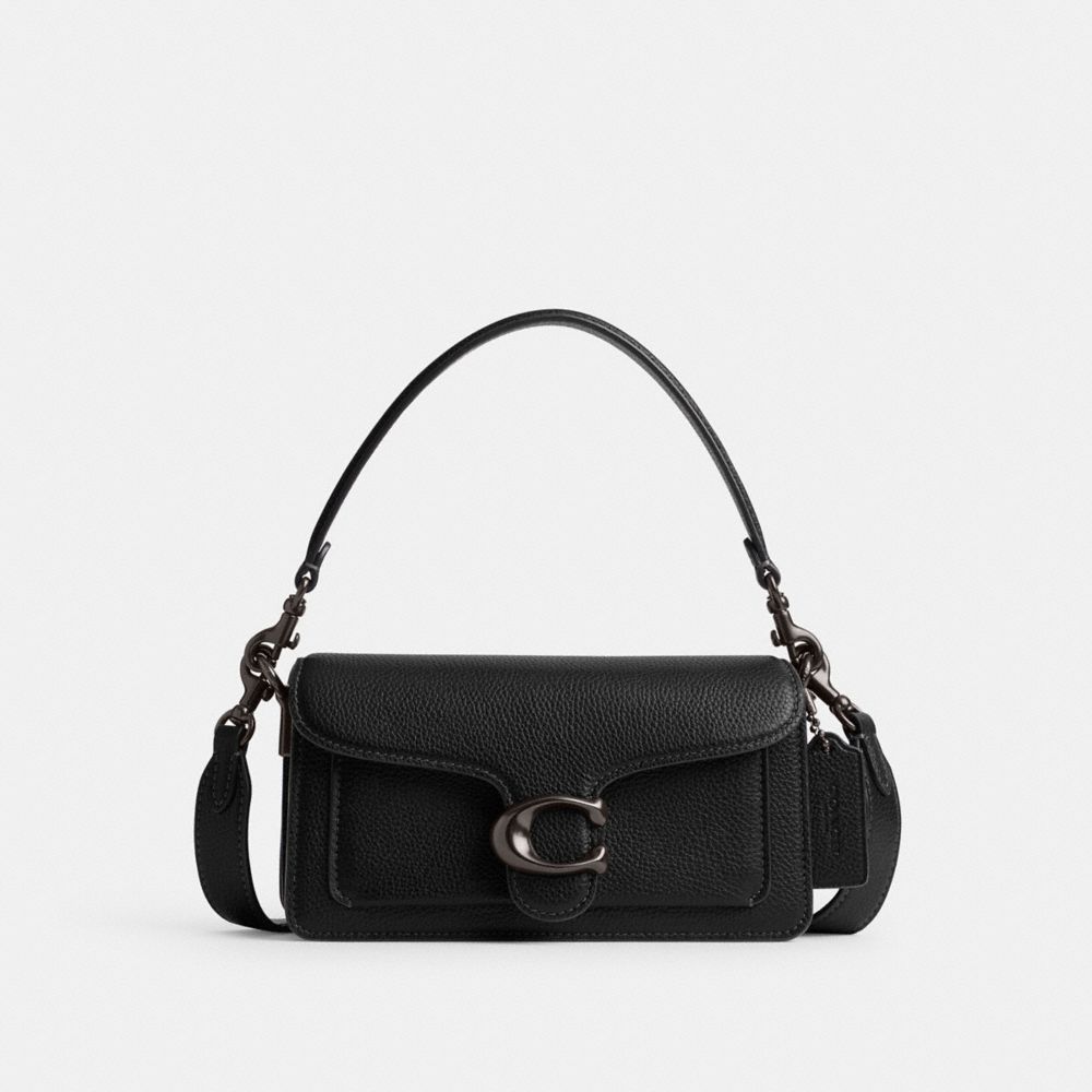 Coach Tabby Shoulder Bag 20 Polished Pebble Leather/Pewter/Black | 170-JSPGHQ