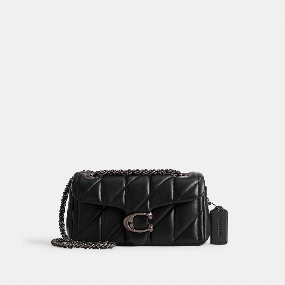 Coach Tabby Shoulder Bag 20 With Quilting Nappa Leather/Pewter/Black | 017-TXQPDH